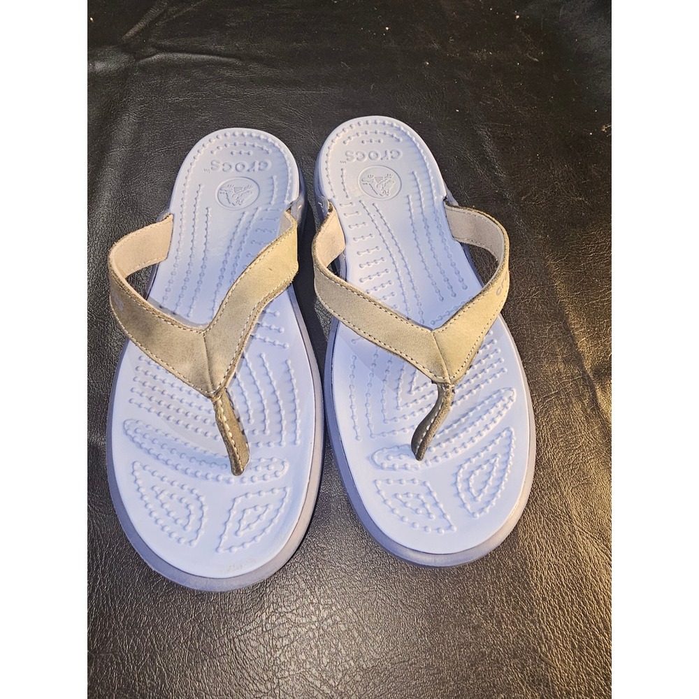 Crocs Womens Blue Thong‎ Sandals 7